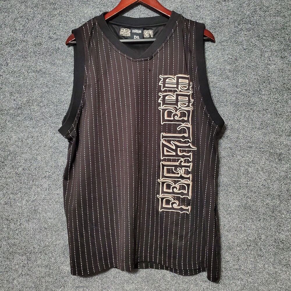 Vintage Fearless Jersey Tank Mens 2XL Sleeveless Y2K Grunge Punk Rock Surf Skate